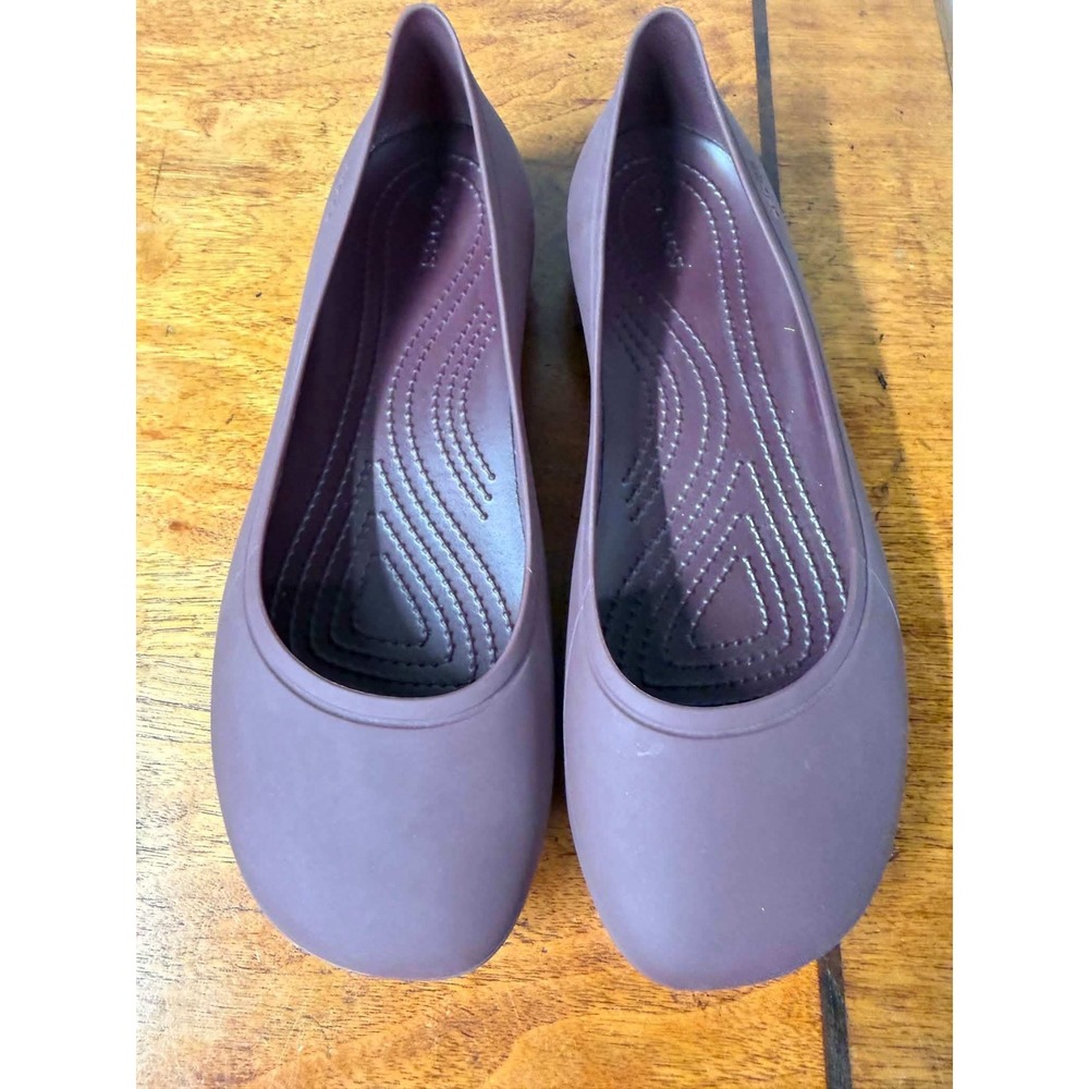 Crocs Womens 10 Burgundy Kadee Ballet Flats Slip On Comfort Croslite Shoes